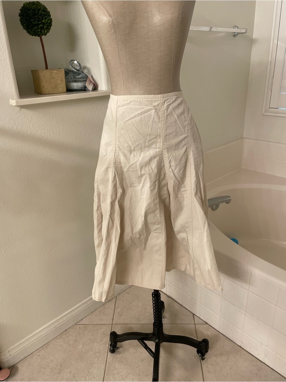 100% cotton midi skirt